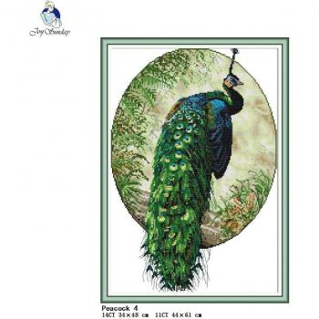 Set de Cross Stitch Pavo Real Material Aida para Decoración del Hogar