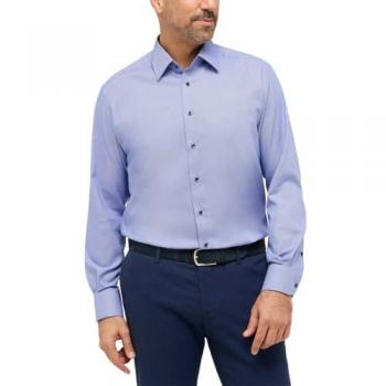Eterna Herren Langarmhemd, Comfort Fit, royal blau, bügelfrei
