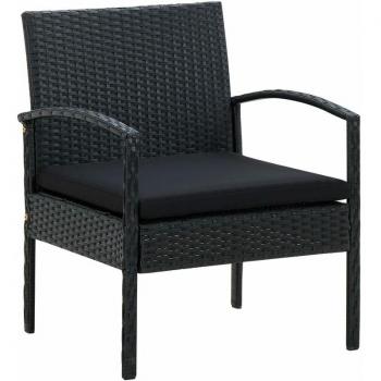 Sillón y Juego de Sofá Prolenta Vidaxl – Estilo Rattan Sintético Negro