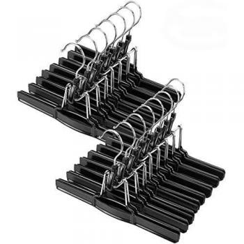 Tebery Rotating Non-Slip Hangers for Jeans and Slacks, Black