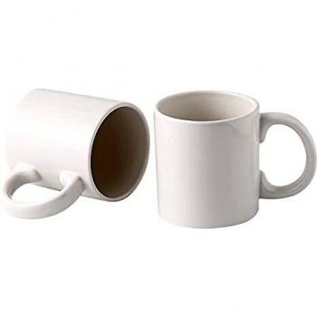 16oz White Ceramic Coffee Cups Set of 2