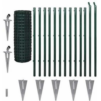 VidaXL Euro Fence Steel 25x1.2m Green