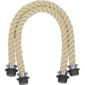 1 Pair Long Black Natural Hemp Handles for O Bag