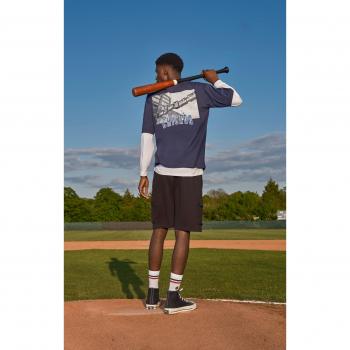 London Series Baseball Shirt in Dunkelblau aus Baumwolle