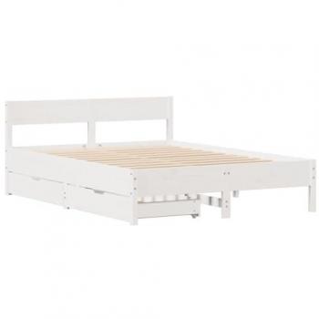 VidaXL Bed Frame Without Mattress White 140x200 cm Solid Wood Pine
