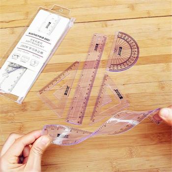4 Pcs School Geometry Ruler Set