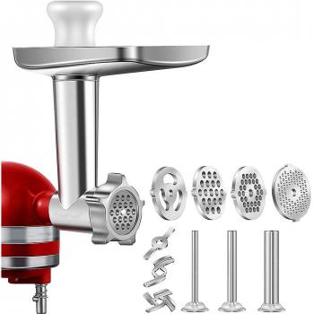 Juego de Accesorios de Picadora y Mezcla en Acero Inoxidable para Batidora de Pie KitchenAid, con Picador de Carne