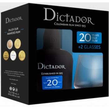 Rhum Dictador 20 ans Icon Reserve (Colombie) 40 % vol., 700 ml + 50 ml XO Insolent – coffret cadeau