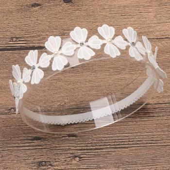 Newborn Lace Flower Hairband with Crystal