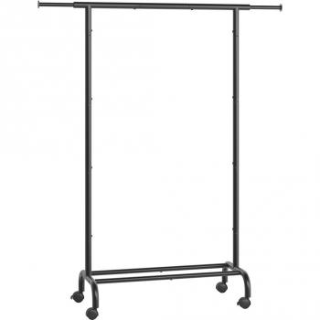 Mobilier roulant à penderie et étagère noire d'encre
