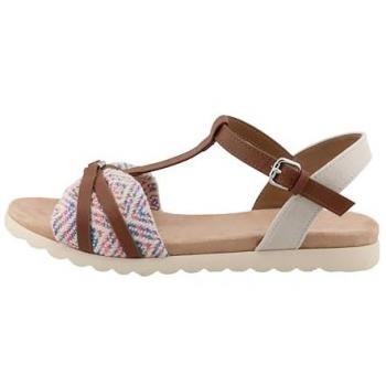 TOM TAILOR Braune Damen Sandalen mit Kunstleder-Oberfläche