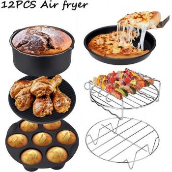 Bandeja para pizza y accesorios freidora de aire 9 pulgadas 12 uds
