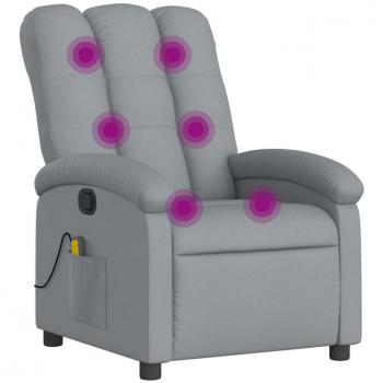 VidaXL Light Gray Fabric Massage Recliner Chair