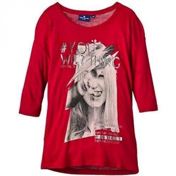 Camiseta TOM TAILOR para Niñas con estampado/508, Rojo (grunge red 5479) 8 años (128 cm)