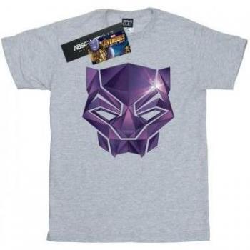 Avengers Infinity War Pantera Negra Camiseta de Algodón Geométrico Blanco