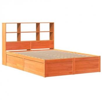 Vidaxl Cadre De Lit Sans Matelas Cire Marron 120x190cm Bois Pin Massif