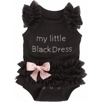 Ruffled Black Jumpsuit for Newborn Girl 12-24M