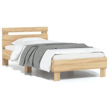 Lusso Casadino – Letto a giroletto con testiera Rovere Sonoma 75x190 cm