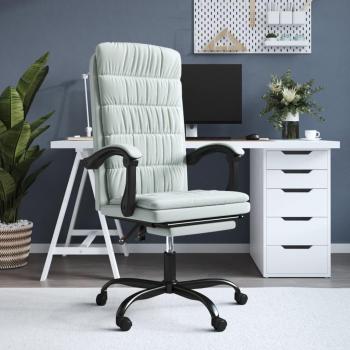 Fauteuil de bureau en velours gris clair inclinable