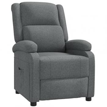 Siège Inclinable avec Repose-pied Gris Foncé Tissu