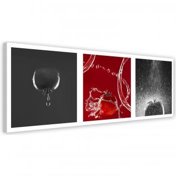 Immagine su tela Pomodori rossi in soluzione 90x30 rosso