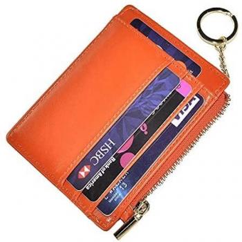 Ehsbuy Zipper Coin Purse Keychain Wallet for Women & Men