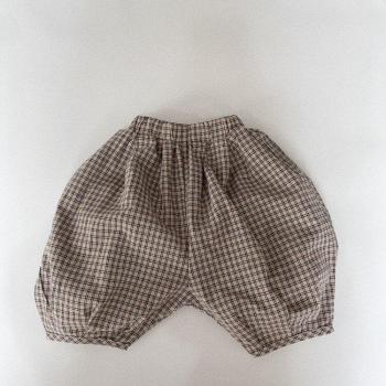 2022 Korean Kids Cotton Pants – Plaid Summer Edition