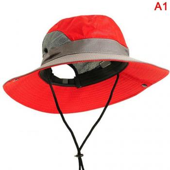 Sombrero tipo bucket con malla y visera ancha para el sol