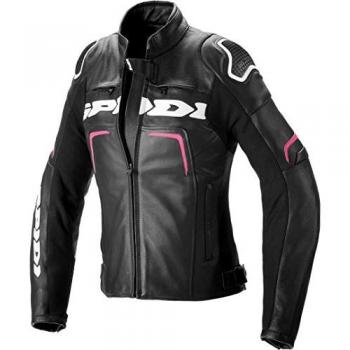 Spidi Evorider 2 Giacca in pelle moto da donna Nero/Rosso 42