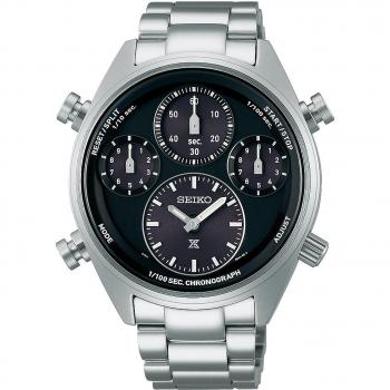 Cronografo Seiko Prospex Speedtimer Solar 100M, acciaio inox nero