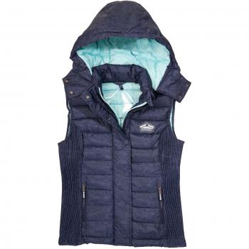 Superdry Fuji Damen‑Weste – Ultrablues Marinen, XL, Doppelreisschluss