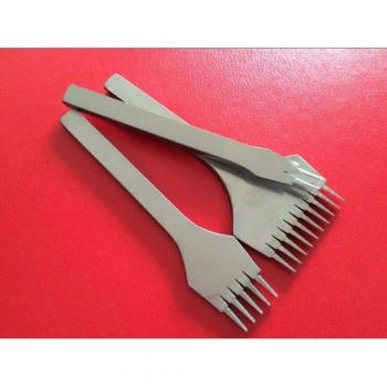 White Steel French Style Leather Craft Punching Tool Set (2, 5, 10 Prong)