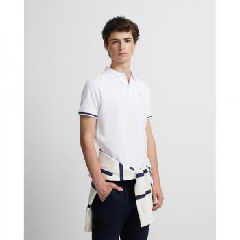 Polo de Hombre con Rayas Blanco Silbon