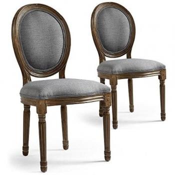 20 Chaises de Style Médaillon en Gris Clair