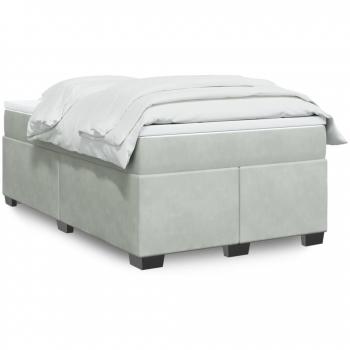 Box Spring Bed with Mattress, Gray, 120x200 cm, Velvet, vidaXL