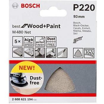 Accessoires Bosch 5 triangles de ponçage M480 Meilleur pour Bois et Peinture