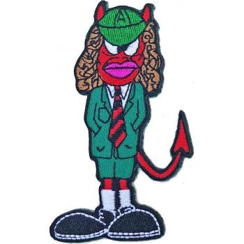 Iron-On Angus Devil Patch from AC/DC – One Size, Two-Tone (Green & Red)