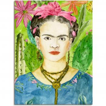 Außenfreundliches Frida-Kahlo-Alubild – lebendige Farben