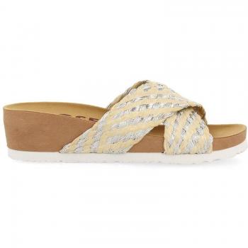 Chanclas Gioseppo con cuña estilo bio de dos tiras en material de rafia