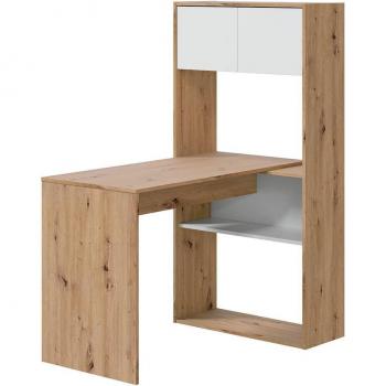 Cama Express: Mesa Multifuncional con Estantería (Posición Variable) – Rojo Nodi / Blanco Artik