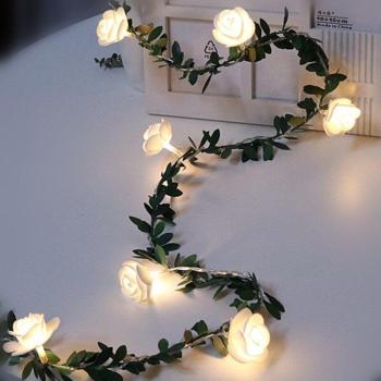 Guirnalda de Luces LED Rosa con Pilas para Decoración