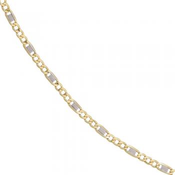 Jobo Damen Steg-Panzerarmband 333 Gelbgold bicolor 19 cm