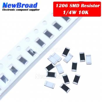 100PCS 1206 SMD 10K Ohm Resistor 1% 0.25W