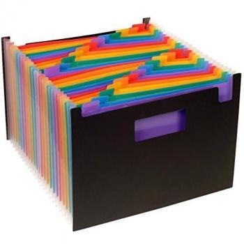 VIQUEL Clasificador Acordeón Propyglass Opaco A4 24 Departamentos Negro Multicolor Horizontal