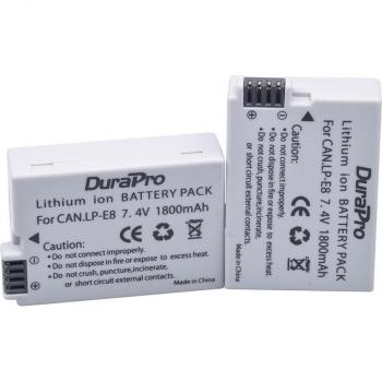 2x 1800mAh LP-E8 Dual Charger for Canon Cameras with Type C