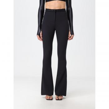 Pantaloni Nero in Tessuto Stretch con Logo Versace Jeans Couture Taglia 42