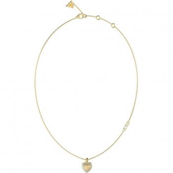 Collier Amami or rose, cœur brodé et pavé