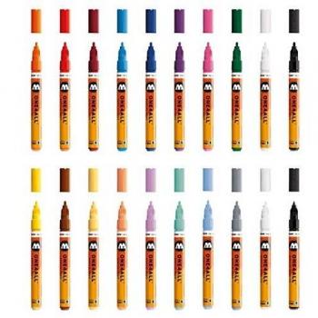 Molotow MO200152 Acrylic Marker One4All 127HS, Pencil Box Main-Kit 1.2 mm, 20 Markers