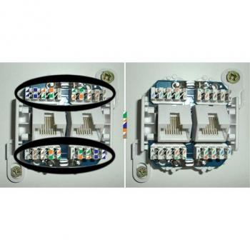 UTP Datacom Dual Plug 45° Cat5e + Cuffie Bianche