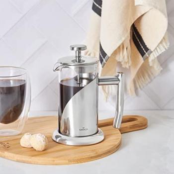 Karaca Edelstahl French Press 350 ml mit Borosilikatglas